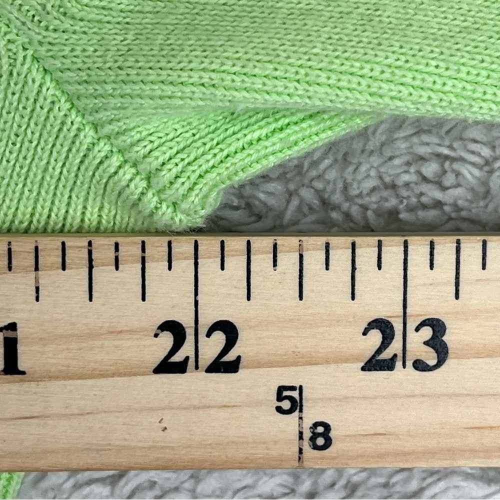 Lime Green Sweater Cardigan Twinset Sz Medium Goodclothes - Picture 15 of 15